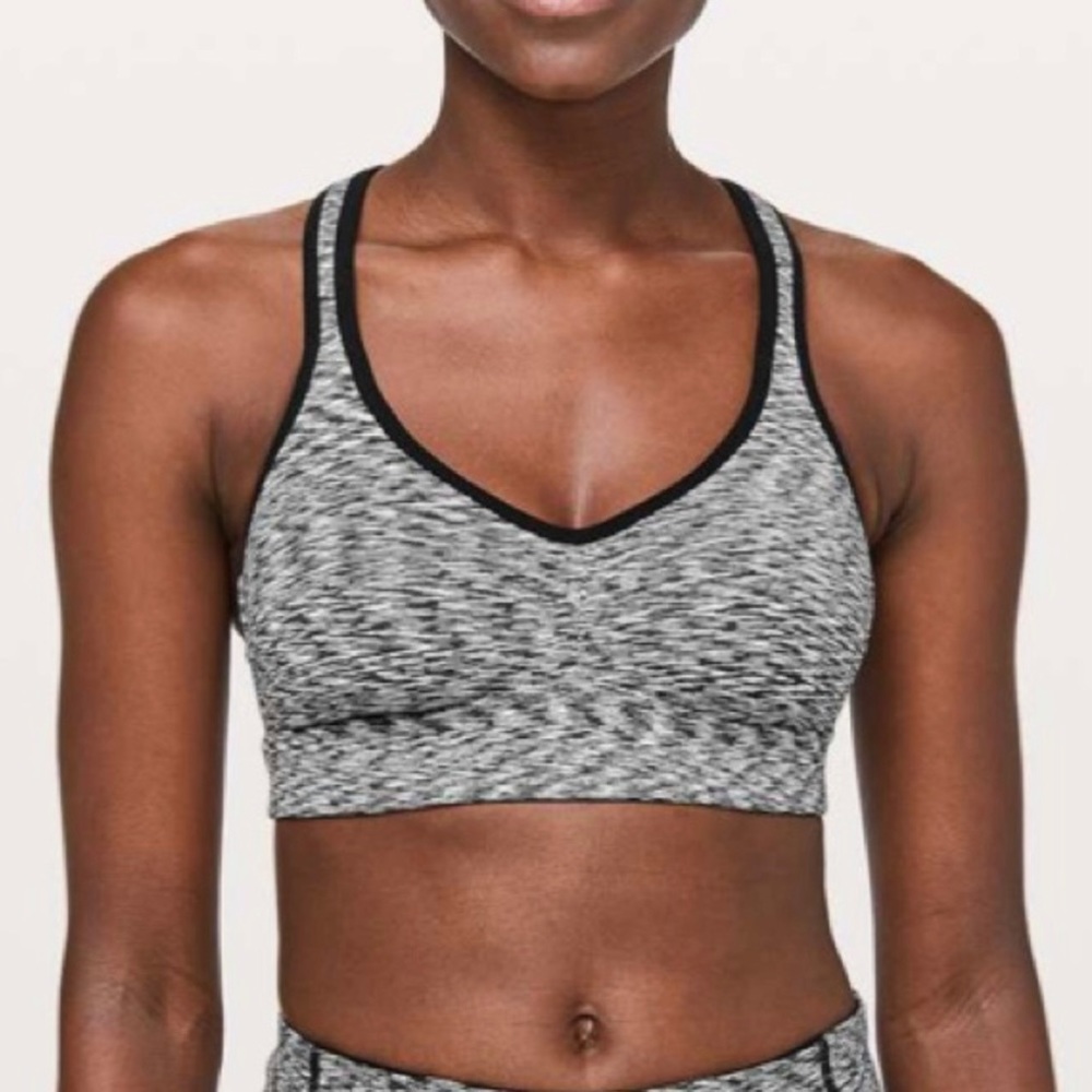 Black & White Lululemon Speed Up Bra C/D, 10